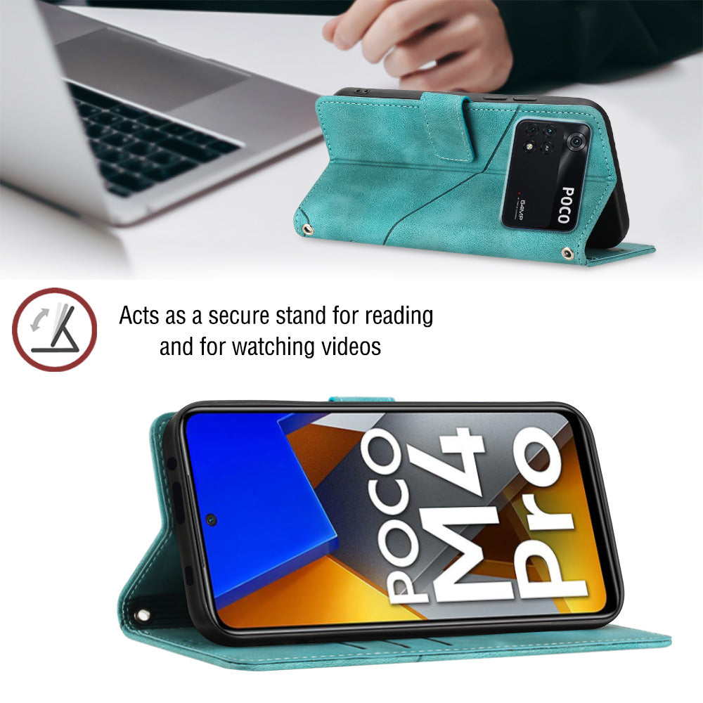Leather Phone Case For Xiaomi Poco M4 Pro 4G PT005 YB Imprinting Series-6 Stand Wallet Skin-friendly Anti-scratch Phone Cover Leather Phone Case For Xiaomi Poco M4 Pro 4G PT005 YB Imprinting Series-6 Stand Wallet Skin-friendly Anti-scratch Phone Cover